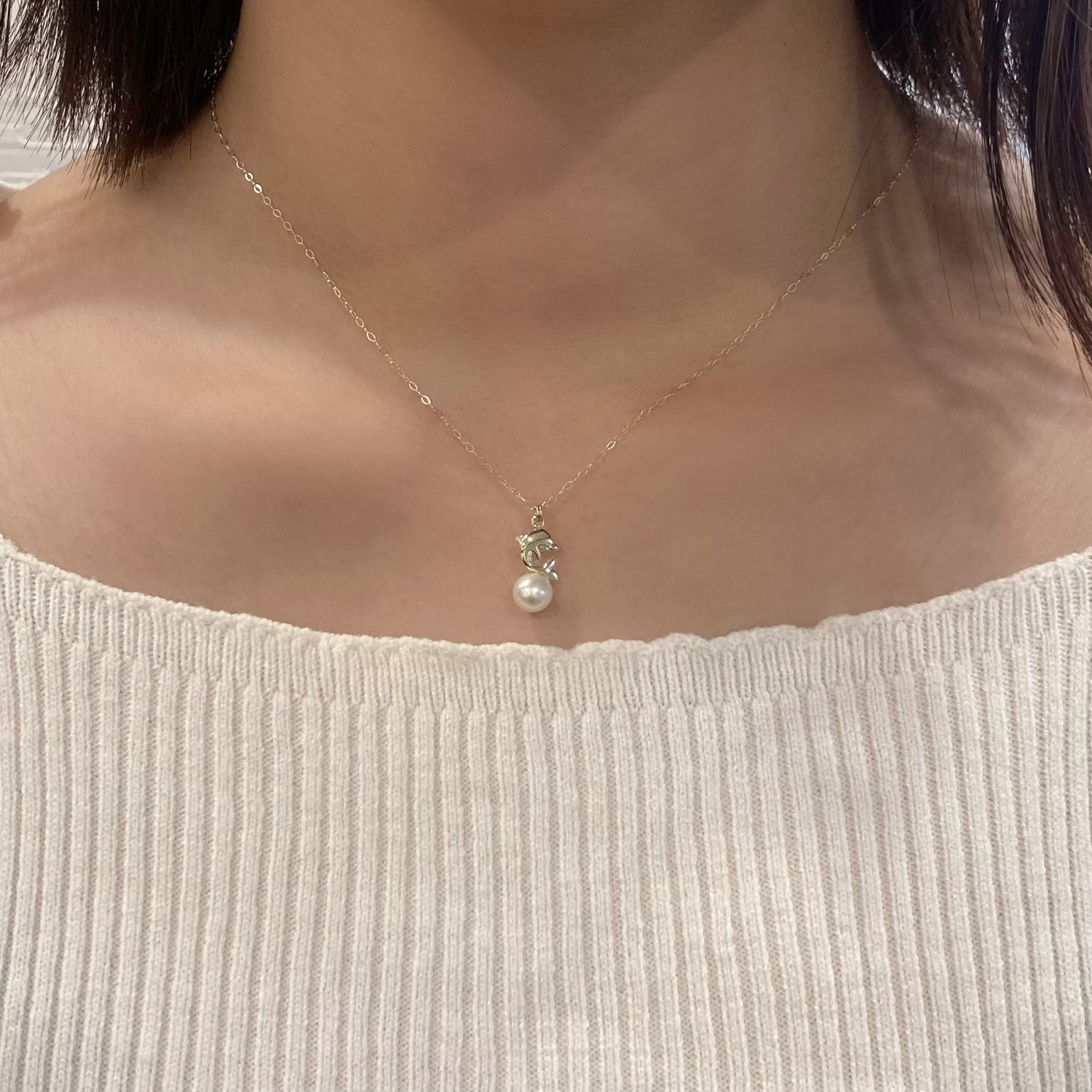 「イルカ」ネックレス、ピアス-2