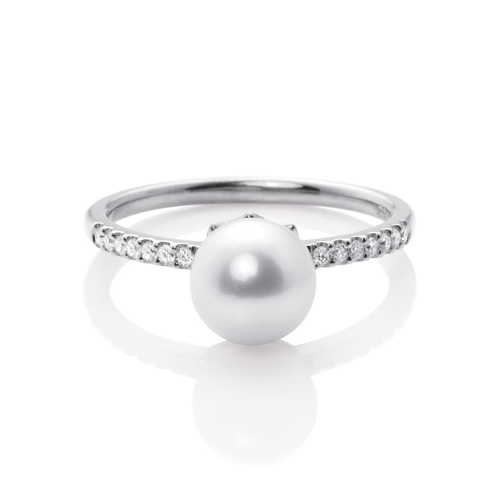 Akoya pearl platinum diamond ring/アコヤ真珠プラチナダイヤモンドリング-1