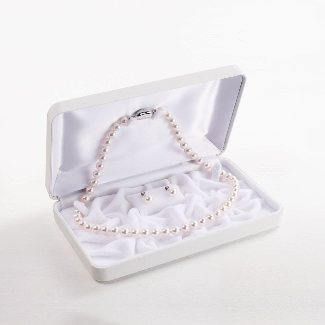 Akoya pearl necklace & pearl earrings set【S】/アコヤ真珠ネックレス＆イヤリングセット Sサイズ-4